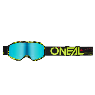 Gogle dziecięce O'Neal B-10 ATTACK black/neon yellow - radium blue
