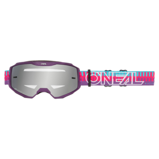 Gogle dziecięce O'Neal B-10 STRIPED pink/purple - silver mirror